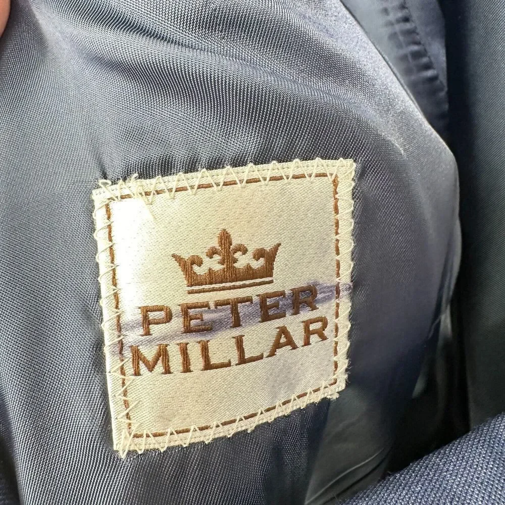 Peter Millar Blazer Jacket Mens‎ 42 Blue Single Breasted Business Casual FLAWS